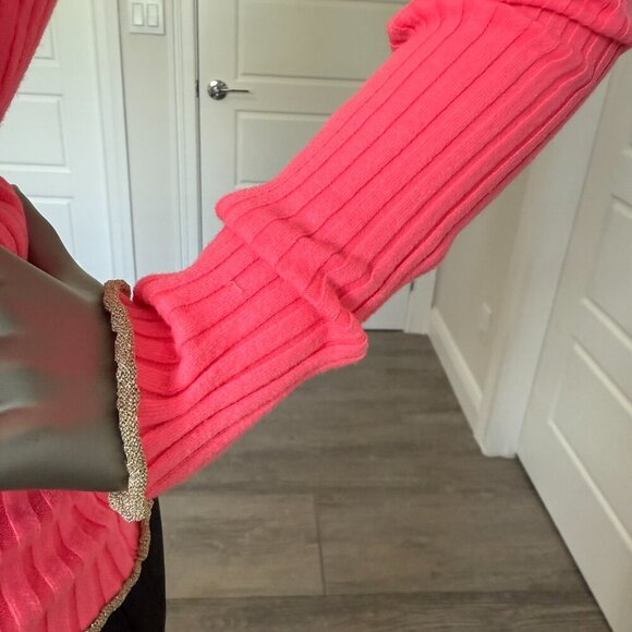 Ramy Brook Ribbed Knit Turtle Neck Long Sleeve Sweater top Size XS Pink NWT - Picture 4 of 6